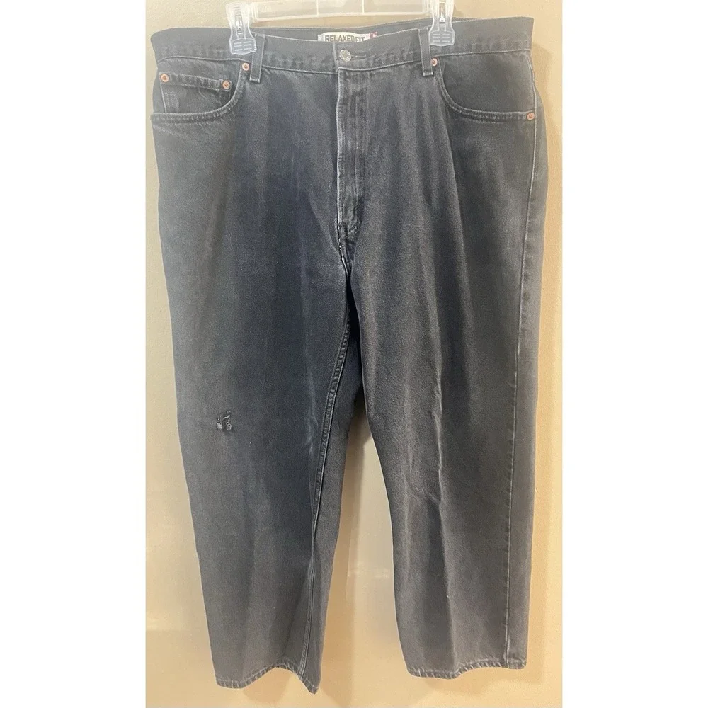VTG Y2K 2007 Levis‎ 550 Black Jeans 41x28 Distressed Baggy Skater Grunge Goth